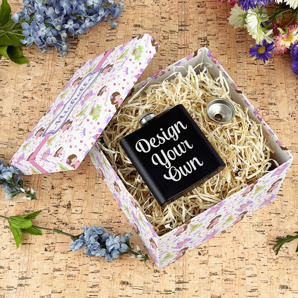 Princess Print Gift Boxes with Lid - Canvas Wrapped - Large - In Context