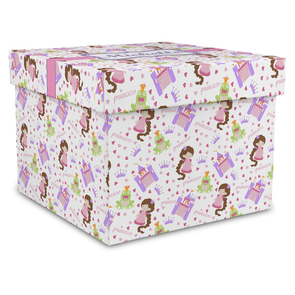 Custom Princess Print Gift Box with Lid - Canvas Wrapped - X-Large (Personalized)
