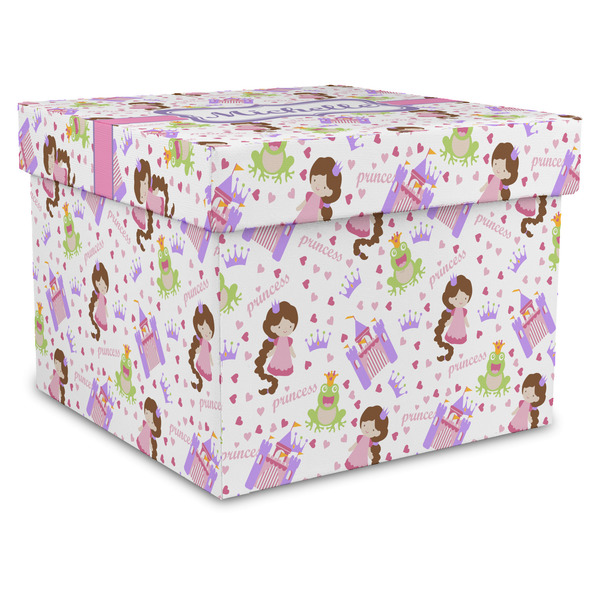 Custom Princess Print Gift Box with Lid - Canvas Wrapped - XX-Large (Personalized)