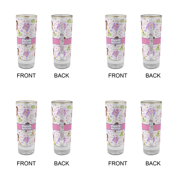 Princess Print Glass Shot Glass - 2 oz - Set of 4 - APPROVAL