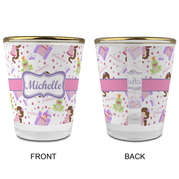 Princess Print Glass Shot Glass - with gold rim - APPROVAL