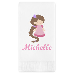 Princess Print Guest Napkins - Full Color - Embossed Edge (Personalized)