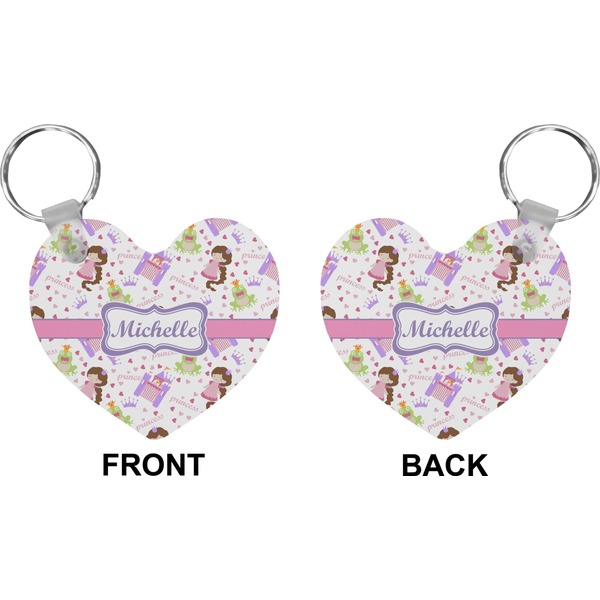 Princess Print Heart Keychain (Front + Back)