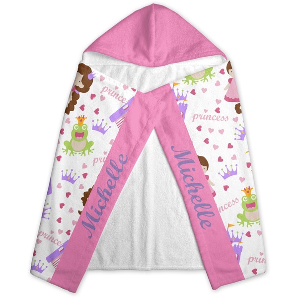 Princess Print Hooded Towel - Folded