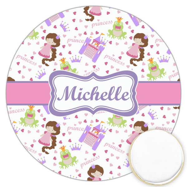 Custom Princess Print Printed Cookie Topper - 3.25" (Personalized)