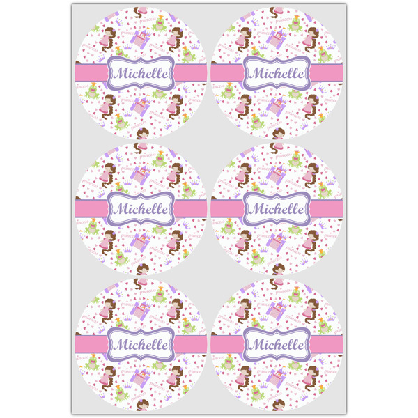 Princess Print Icing Circle - Large - Set of 6