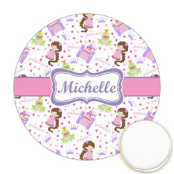 Princess Print Printed Cookie Topper - Round (Personalized)