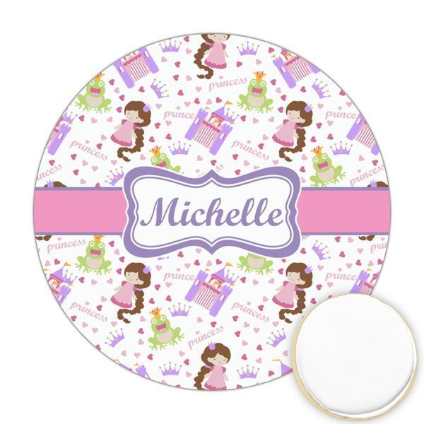 Custom Princess Print Printed Cookie Topper - Round (Personalized)