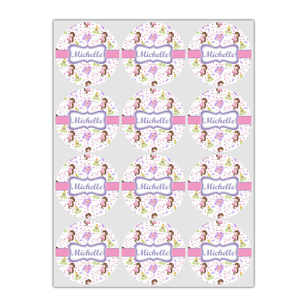Princess Print Icing Circle - Small - Set of 12