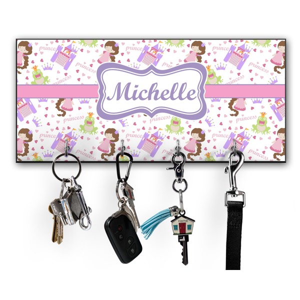 Custom Princess Print Key Hanger w/ 4 Hooks w/ Name or Text
