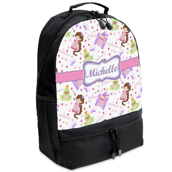 Custom Princess Print Backpacks - Black (Personalized)