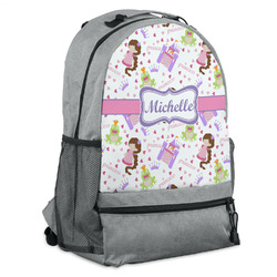 Princess Print Backpack - Grey (Personalized)