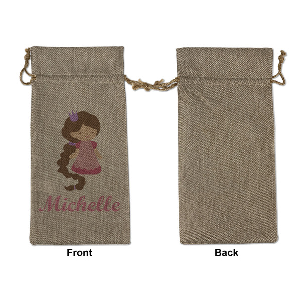 Princess Print Large Burlap Gift Bags - Front Approval
