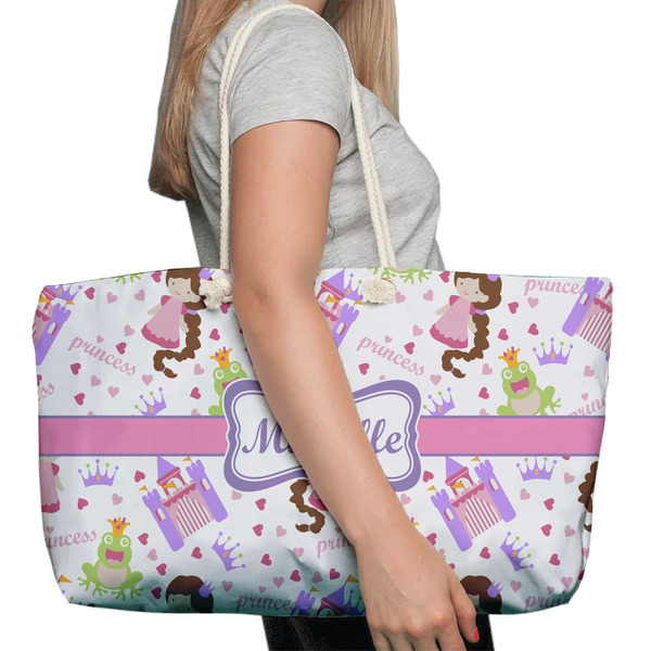 Princess Print Large Rope Tote Bag - In Context View