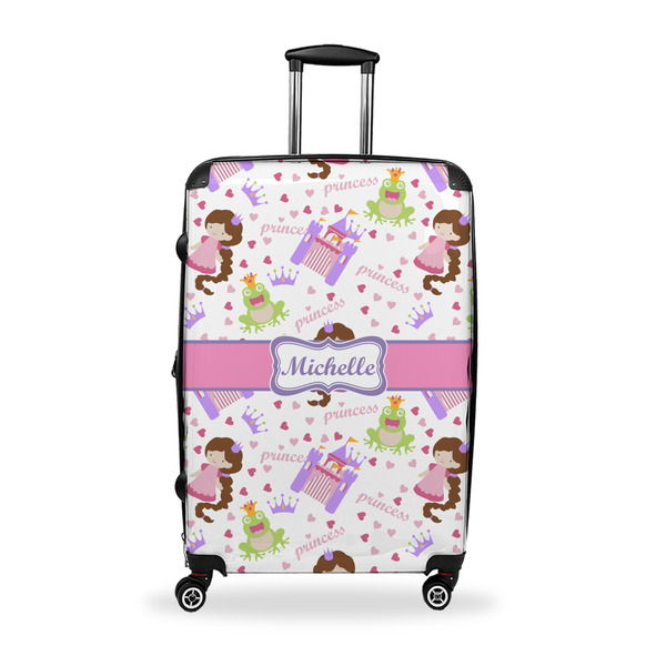 Custom Princess Print Suitcase - 28" Large - Checked w/ Name or Text