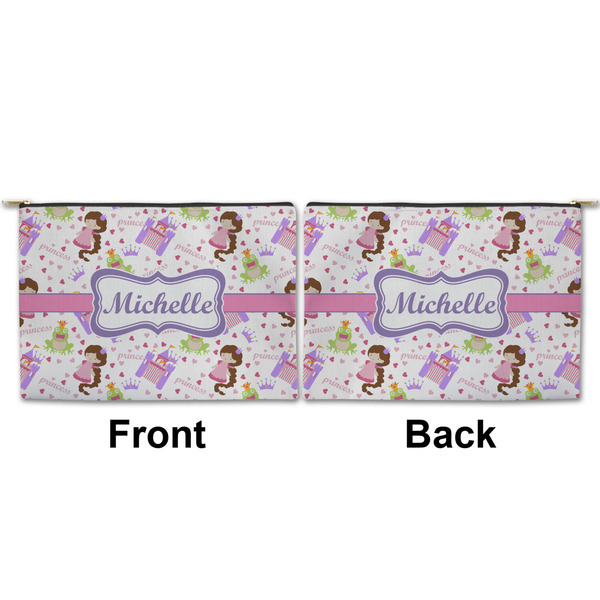 Princess Print Large Zipper Pouch Approval (Front and Back)