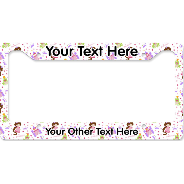 Princess Print License Plate Frame Wide