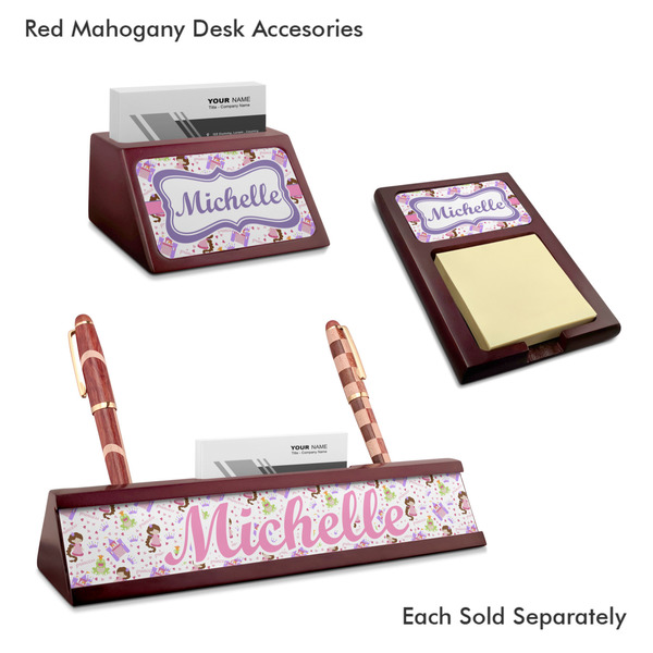 Princess Print Mahogany Desk Accessories