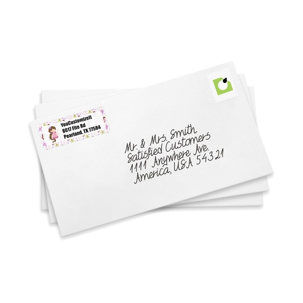Princess Print Mailing Label on Envelopes