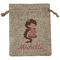 Princess Print Medium Burlap Gift Bag - Front (Personalized)