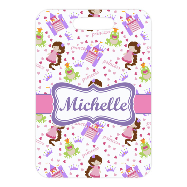 Princess Print Metal Luggage Tag - Front Without Strap