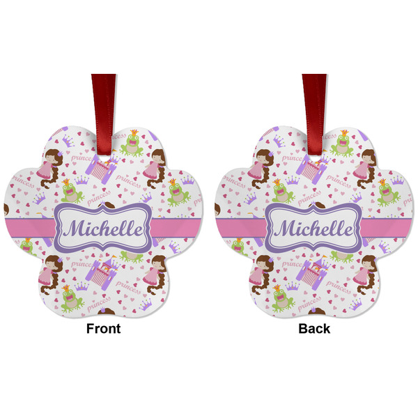 Princess Print Metal Paw Ornament - Front and Back