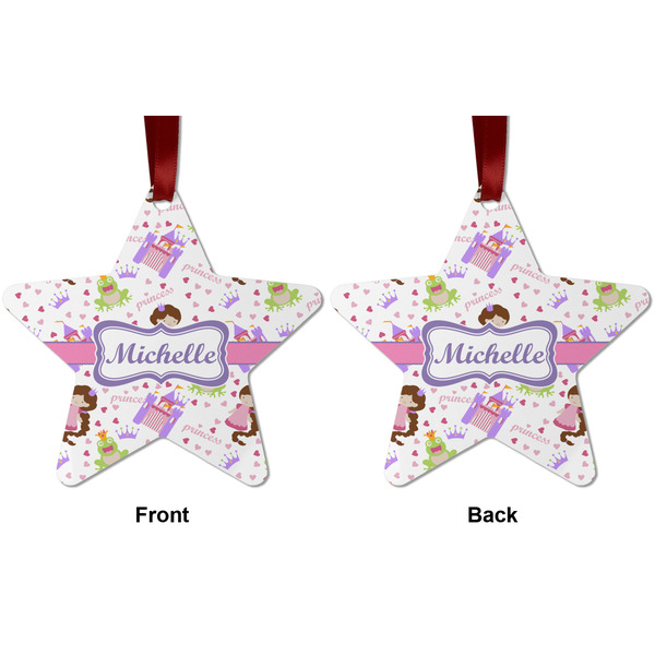 Princess Print Metal Star Ornament - Front and Back