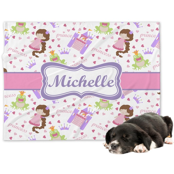 Custom Princess Print Dog Blanket - Large (Personalized)