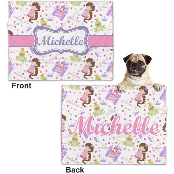 Princess Print Microfleece Dog Blanket - Regular - Front & Back
