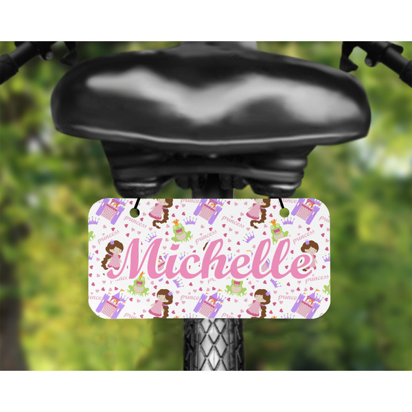 Princess Print Mini License Plate on Bicycle - LIFESTYLE Two holes