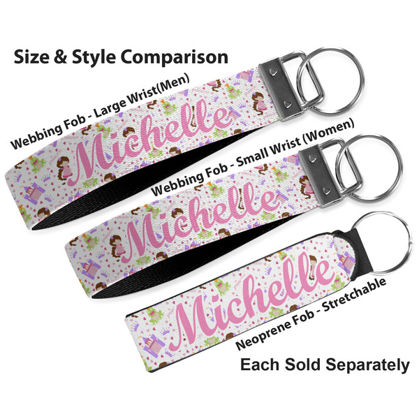 Princess Print Multiple Key Ring comparison sizes