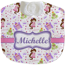 Princess Print Velour Baby Bib w/ Name or Text