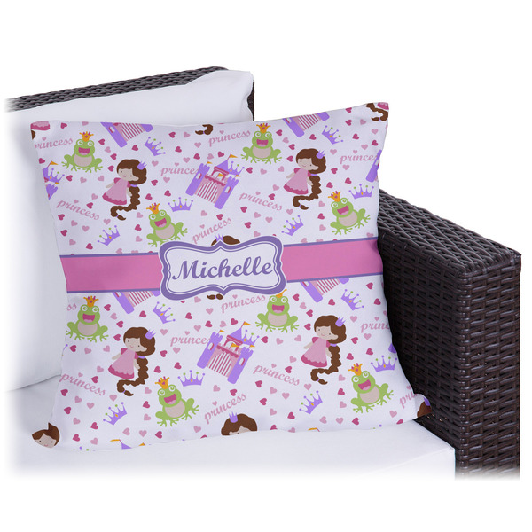 Custom Princess Print Outdoor Pillow (Personalized)