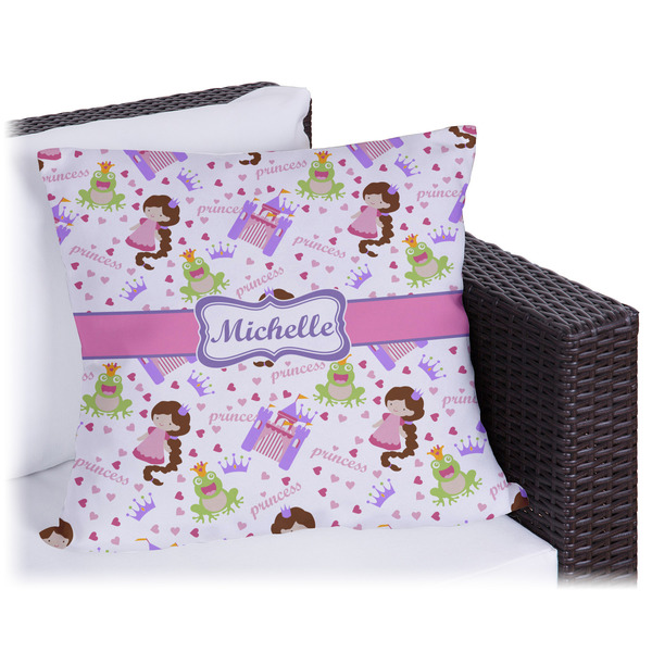Custom Princess Print Outdoor Pillow - 16" (Personalized)