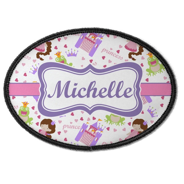 Custom Princess Print Iron On Oval Patch w/ Name or Text