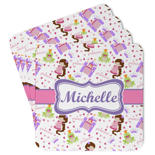 Custom Princess Print Paper Coasters w/ Name or Text