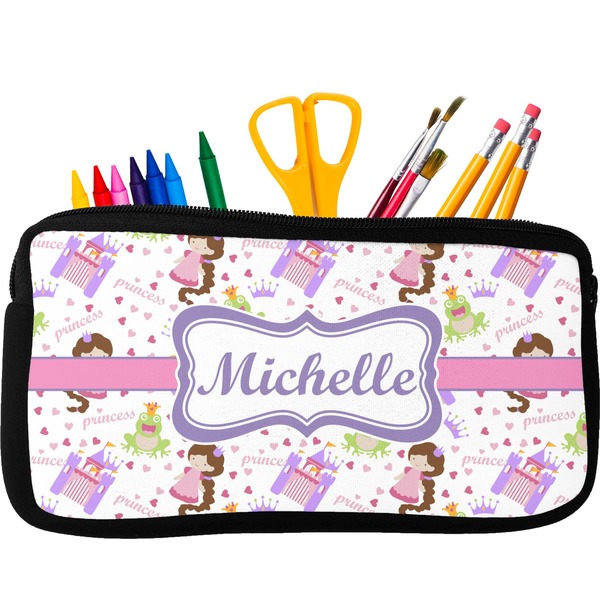 Custom Princess Print Neoprene Pencil Case (Personalized)