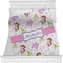 Princess Print Minky Blanket - Twin / Full - 80"x60" - Double Sided (Personalized)