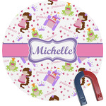 Princess Print Round Fridge Magnet (Personalized)