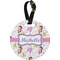 Princess Print Plastic Luggage Tag - Round (Personalized)