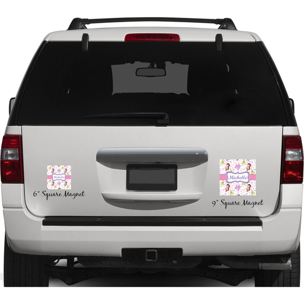 Princess Print Personalized Square Car Magnets on Ford Explorer
