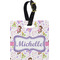 Princess Print Plastic Luggage Tag - Square w/ Name or Text