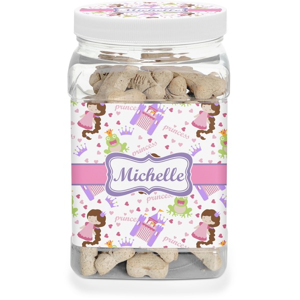 Custom Princess Print Dog Treat Jar (Personalized)