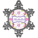 Princess Print Vintage Snowflake Ornament (Personalized)