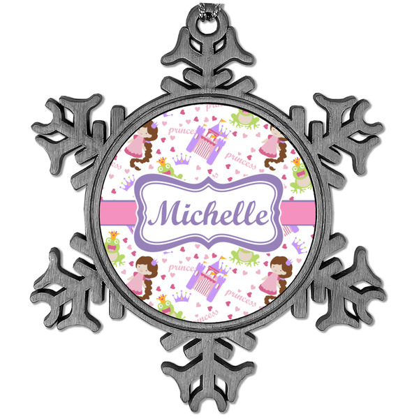 Custom Princess Print Vintage Snowflake Ornament (Personalized)