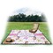 Princess Print Picnic Blanket - with Basket Hat and Book - in Use