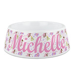 Princess Print Plastic Dog Bowl - Medium (Personalized)