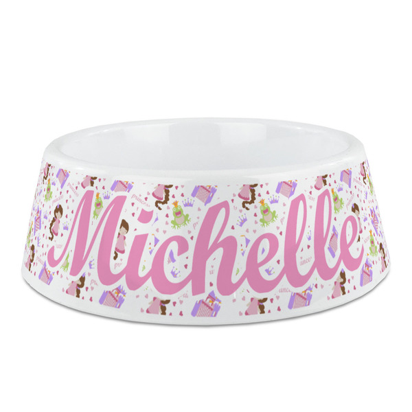 Custom Princess Print Plastic Dog Bowl (Personalized)
