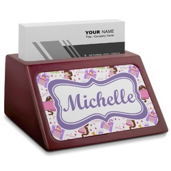 Princess Print Red Mahogany Business Card Holder (Personalized)