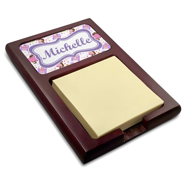 Custom Princess Print Red Mahogany Sticky Note Holder (Personalized)